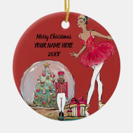 American Nutcracker Ballet Dancer Keramik Ornament (Vorne)