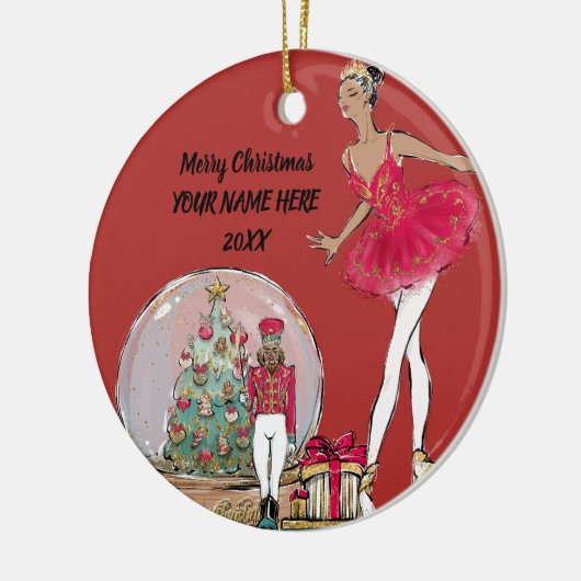 American Nutcracker Ballet Dancer Keramik Ornament (Links)