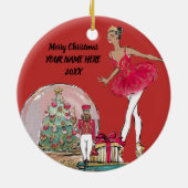 American Nutcracker Ballet Dancer Keramik Ornament (Hinten)
