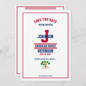 American oder Staaten Family Wiedersehen Red White Save The Date (Vorne/Hinten)