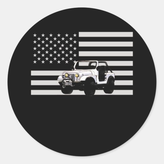 American Off Roading Off Road USA Flag Runder Aufkleber (Vorderseite)