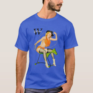 American Old School Button-Up Cowgirl Anpassbar T-Shirt
