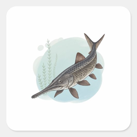American Paddlefish Quadratischer Aufkleber (Vorderseite)