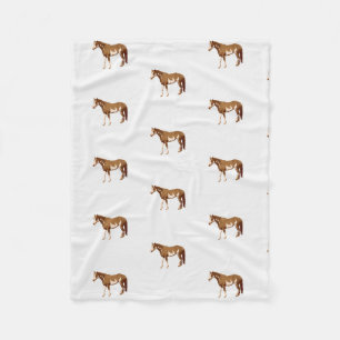 American Paint Horse Reitsport Aquarell Fleecedecke