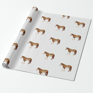 American Paint Horse Reitsport Wasserfarbe Geschenkpapier