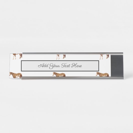 American Paint Horse Reitsport Wasserfarbe Schreibtischnamensplakette (Vorderseite )