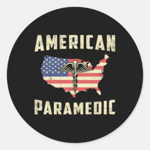 American Paramedic Ambulance EMS EMT Nurse Funny Runder Aufkleber