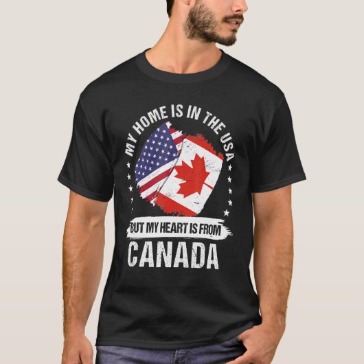 American Patriot Canada Flag American Canadian Roo T-Shirt (Vorderseite)