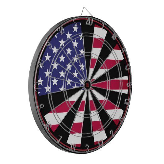 American Patriot Dartboard & Flag USA / Dartspiel Dartscheibe (Vorderseite Links)