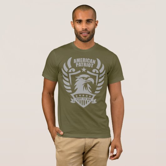 American Patriot - Fatigue Green [Gray design) T-Shirt (Vorne ganz)