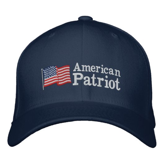 American Patriot Flag B Bestickte Baseballkappe (Vorderseite)