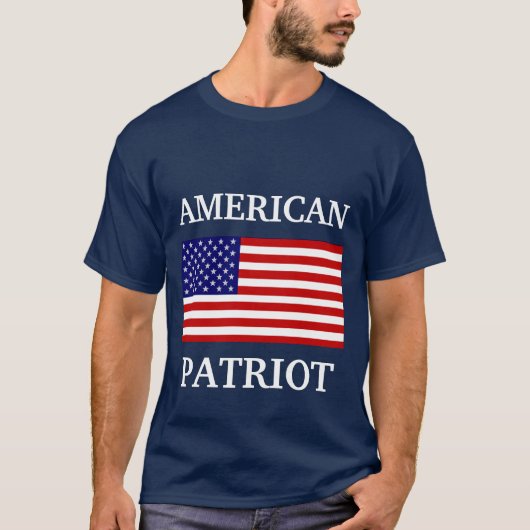 American Patriot Flag Mens Navy Blue T - Shirt (Vorderseite)
