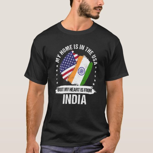 American Patriot India Flag Amerikanische Ureinwoh T-Shirt (Vorderseite)