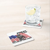 American Patriot Rechteckiger Pappuntersetzer (Vor Ort)