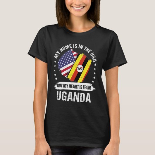 American Patriot Uganda Flag American Ugandan Root T-Shirt (Vorderseite)