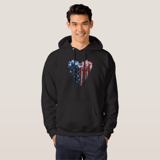 American Patriotic Basketball 4th Of July US Flag Hoodie (Vorne ganz)