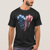 American Patriotic Basketball 4th Of July US Flag T-Shirt (Vorderseite)