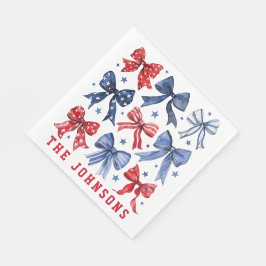 American Patriotic Bows Personalisiert Serviette (Ecke)