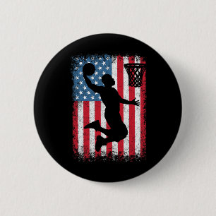 American Patriotic Bysketbyll 4. Juli US-Flagge Button