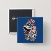 American Patriotic Dinosaurier Button (Vorne & Hinten)
