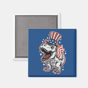 American Patriotic Dinosaurier Magnet