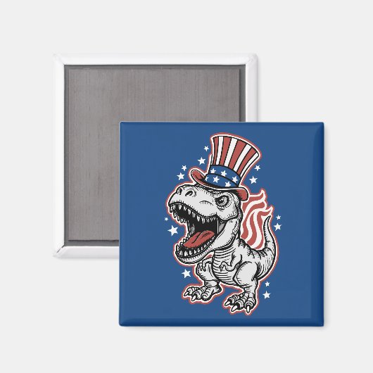 American Patriotic Dinosaurier Magnet (Vorderseite/Rückseite)