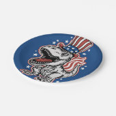 American Patriotic Dinosaurier Pappteller (Schrägansicht)