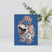 American Patriotic Dinosaurier Postkarte (Stehend Vorderseite)