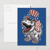 American Patriotic Dinosaurier Postkarte (Vorne/Hinten)