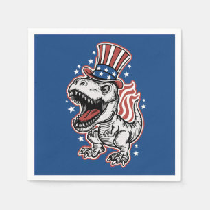American Patriotic Dinosaurier Serviette