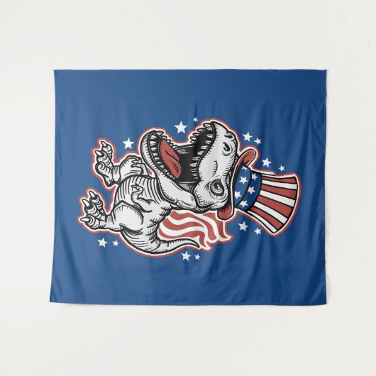 American Patriotic Dinosaurier Wandteppich (Vorderseite (Horizontal))