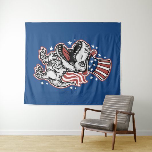 American Patriotic Dinosaurier Wandteppich (Beispiel (Horizontal))