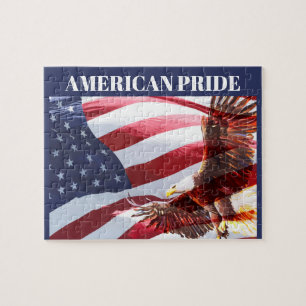 American Patriotic Eagle In Flight Puzzle