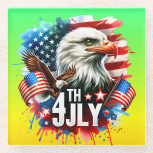 American Patriotic Eagle Sublimation-61905 Glasuntersetzer