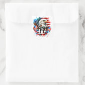 American Patriotic Eagle Sublimation-61905 Quadratischer Aufkleber (Tasche)
