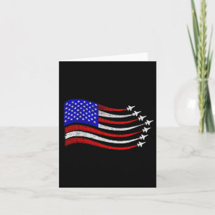 American Patriotic Fighter Jets Usa Flag Wave 4t Karte