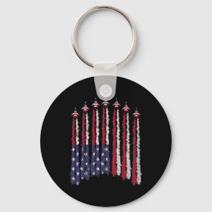 American Patriotic Fighter Jets Usa Flag Wave 4t Schlüsselanhänger