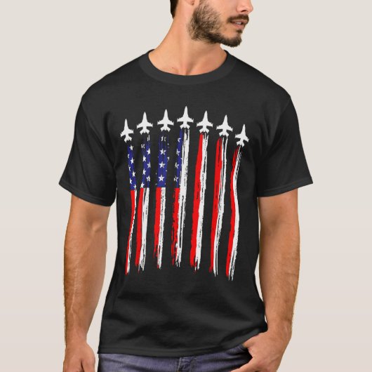 American Patriotic Fighter Jets Usa Flag Wave 4t T-Shirt (Vorderseite)