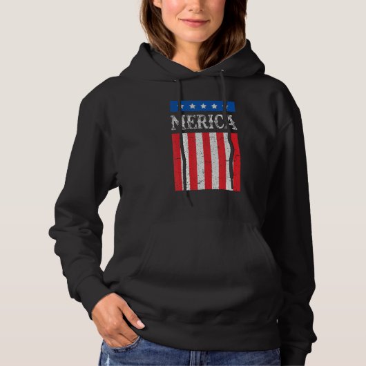American Patriotic Flag Independence Day 4th Of Ju Hoodie (Vorderseite)