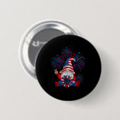 American Patriotic Gnome Usa Independence Day 4. Button (Vorne & Hinten)