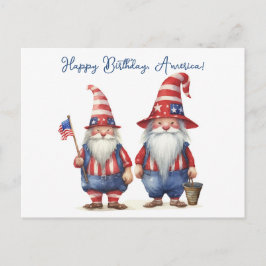 American Patriotic Gnomes Feiertagspostkarte