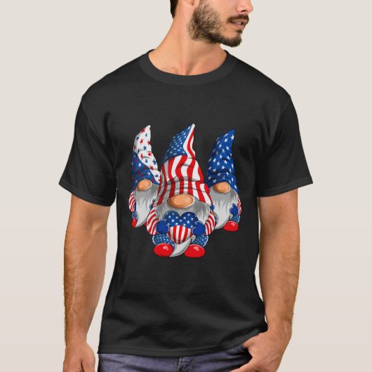 American Patriotic Gnomes USA Flag 4. Juli T-Shirt (Vorderseite)