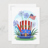 American Patriotic Hat House Postcard Postkarte (Vorne/Hinten)
