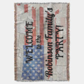 American Patriotic Map Flag Wall Calligraphy Text Decke (Vorderseite Vertikal)