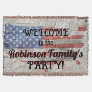 American Patriotic Map Flag Wall Calligraphy Text Decke