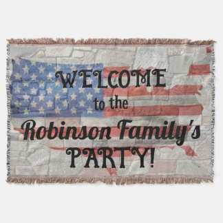 American Patriotic Map Flag Wall Calligraphy Text Decke