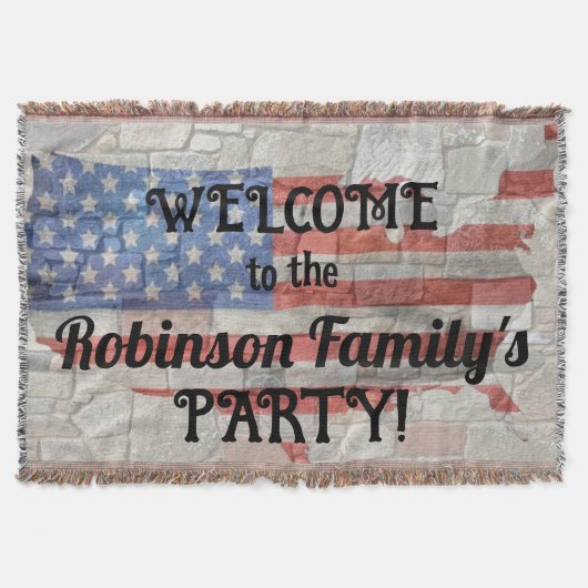 American Patriotic Map Flag Wall Calligraphy Text Decke (Vorderseite)