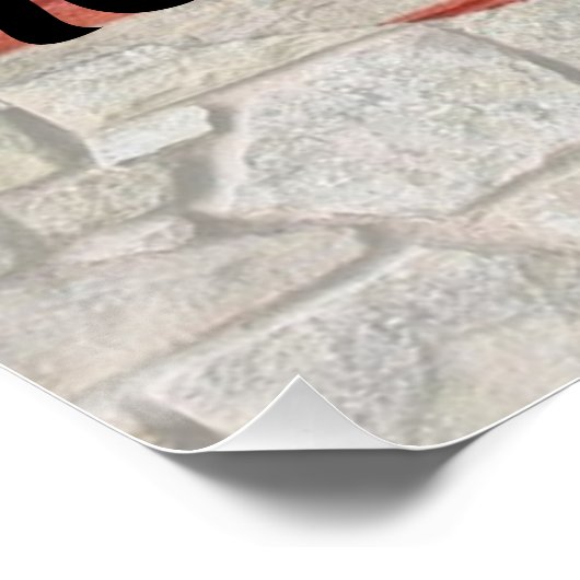 American Patriotic Map Flag Wall Calligraphy Text Poster (Ecke)