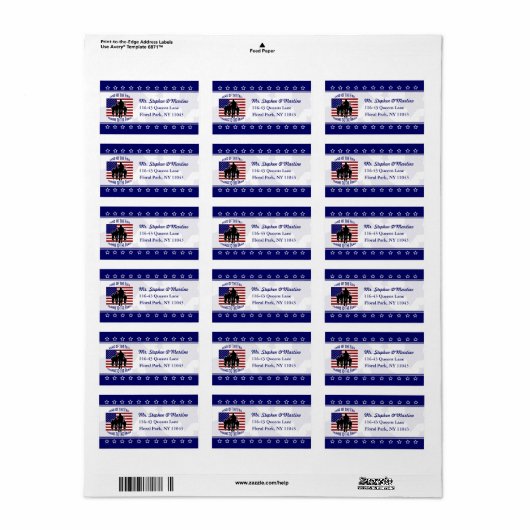 American Patriotic Personalisiert Address Label Adressaufkleber (Vorne)