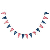 American Patriotic Red White and Blue Wimpelkette (Alle)